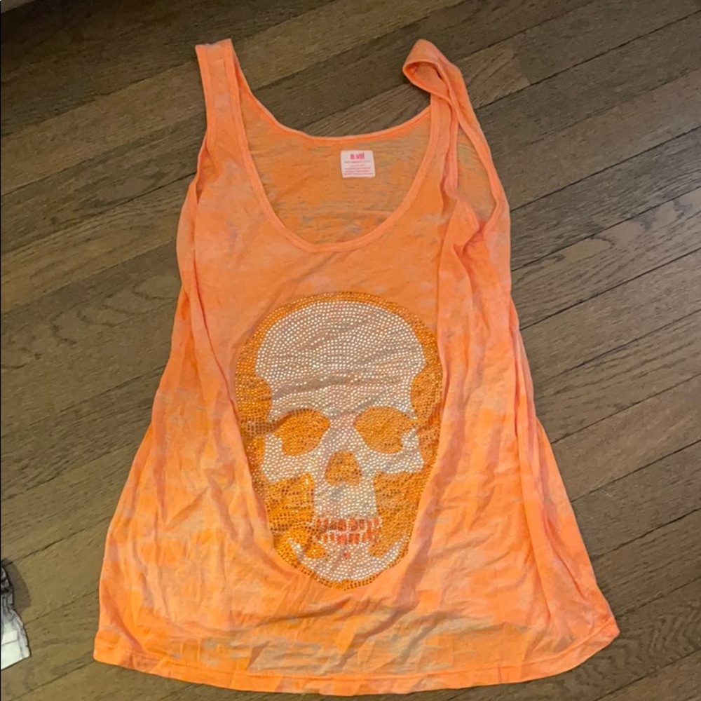 NWOT, Crystal embellished skull tank